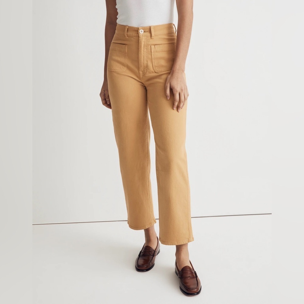 Madewell Petite Emmett 2.0 Wide-Leg Crop Pants in Earthen Gold - Size 26P - Picture 2 of 5